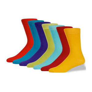 Men's Super Soft Bamboo Crew Coloured Socks - 7 Pairs