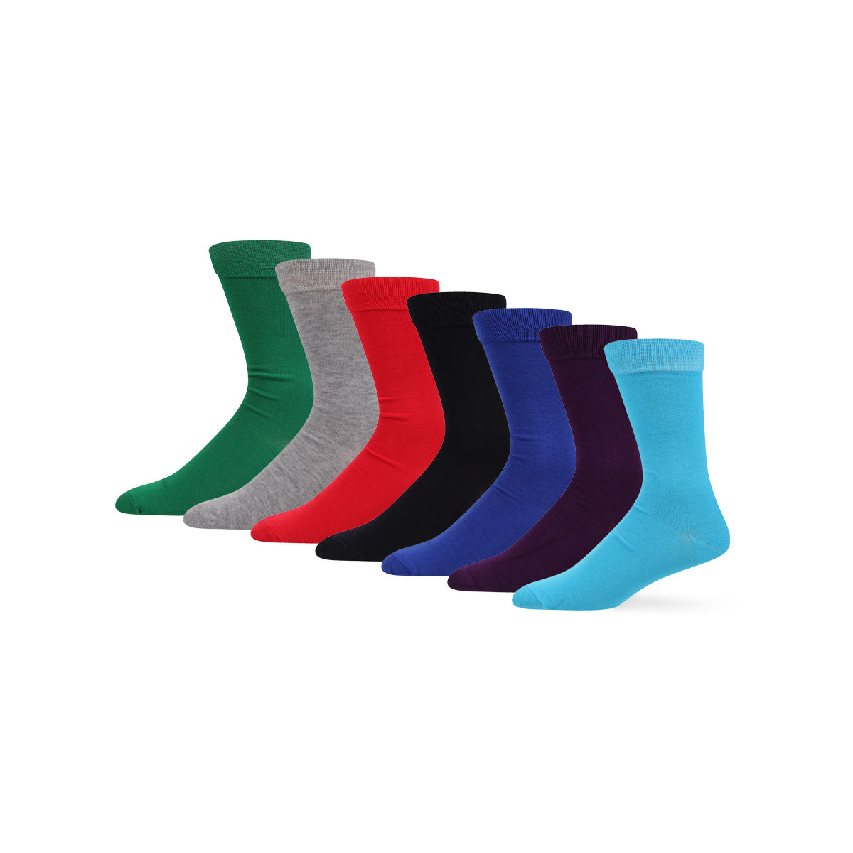 Men's Super Soft Bamboo Crew Coloured Socks - 7 Pairs