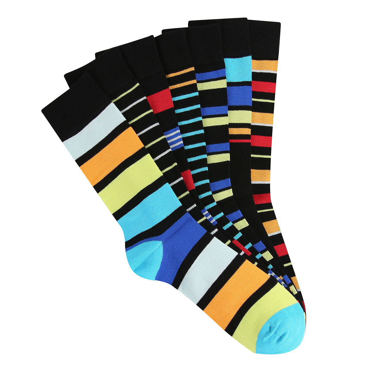 Men's Super Soft Bamboo Crew Striped Socks - 7 Pairs