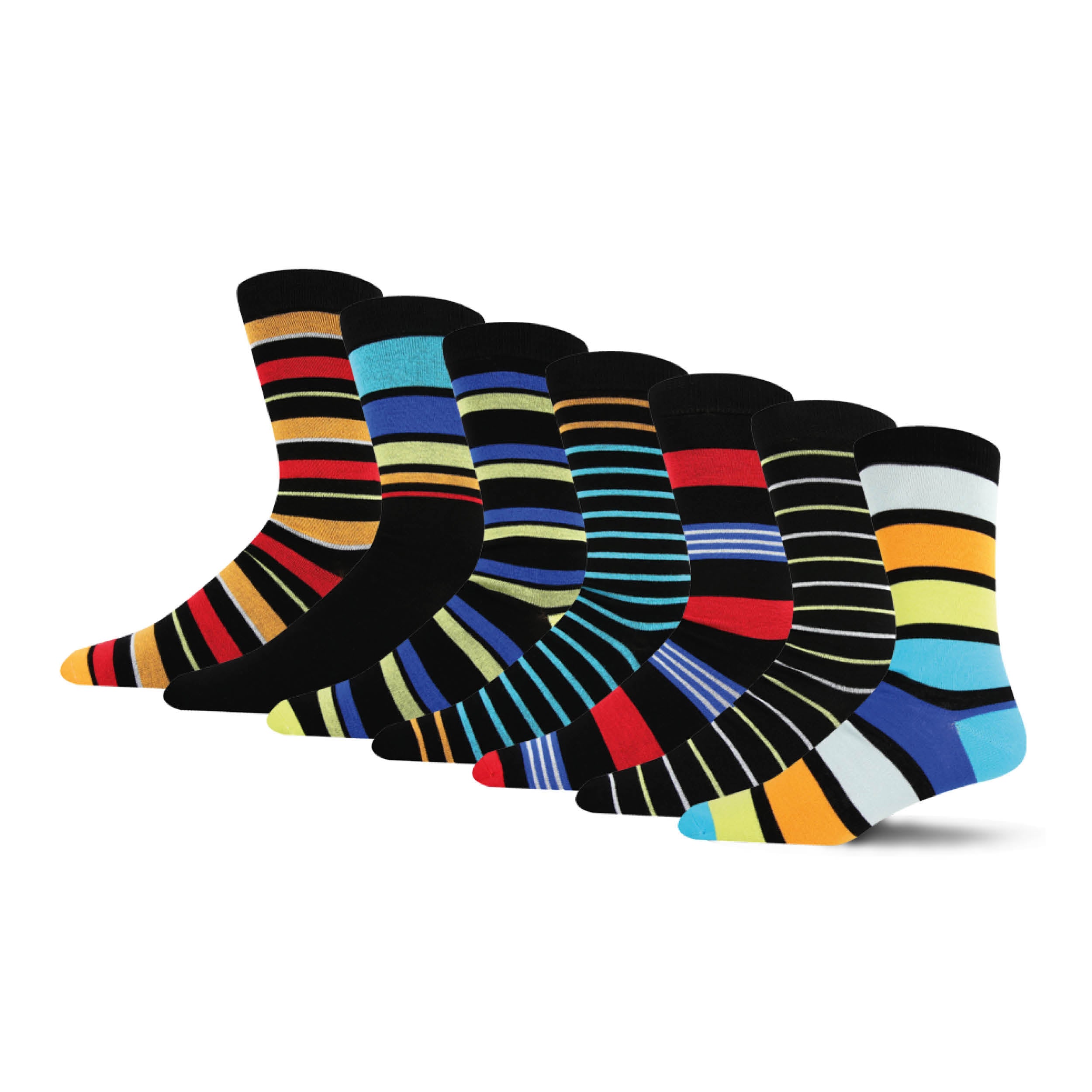 Men's Super Soft Bamboo Crew Striped Socks - 7 Pairs